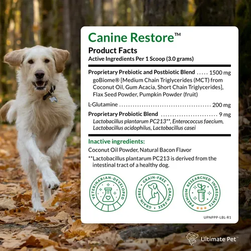 Ultimate Pet Nutrition Canine Restore, Prebiotico, Probiotic