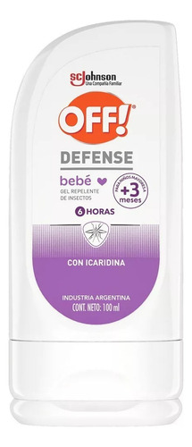 Gel Repelente De Insectos Off Defense Bebés X 100 Ml