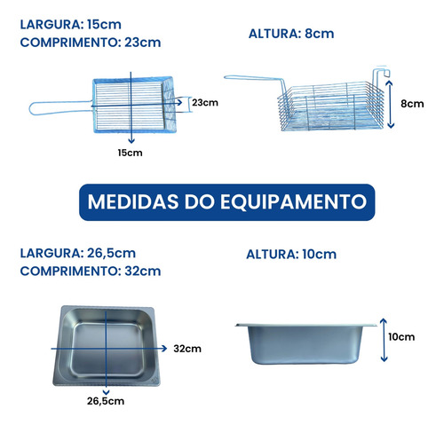 Fritadeira Elétrica Industrial Cuba 5l Econômica Cor Alumínio 220v