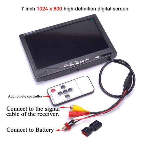 Monitor Fpvdrone Rc De 7 Pulgadas Fpv 1024x600 Ips Lcd Monit