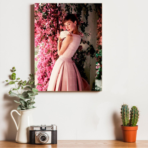 Quadro Audrey Hepburn Em Tela De Pintura