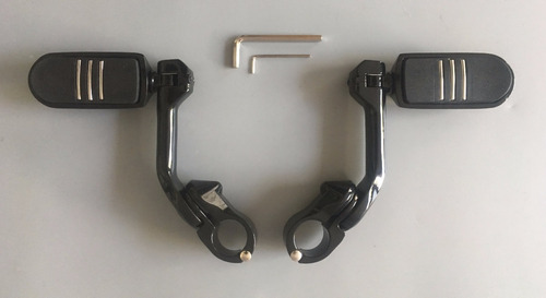Imagen 3 de 5 de Descansos 360 Negros Streamliner Para Harley Davidson 1 1/4
