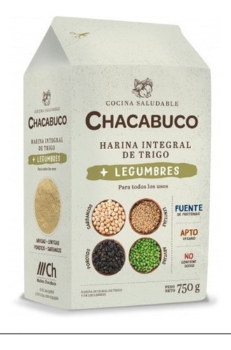Harina integral de trigo y legumbres Chacabuco 750gr