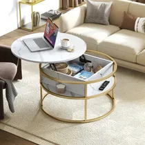Comprar Yitahome Mesa De Centro Redonda Elevable, Mesas De Centro De