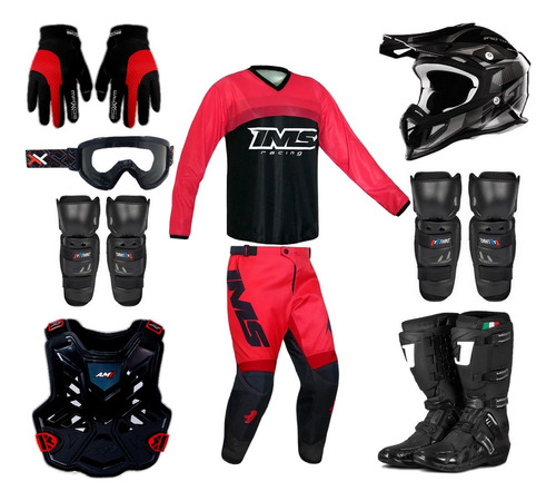 Kit Equipamento Roupa Trilha Motocross Asw Ims Completo 19