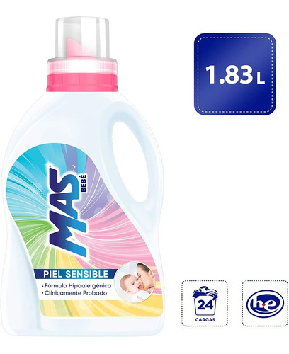 Detergente Líquido Mas Ropa De Bebé 1.83 Litros 24 Cargas