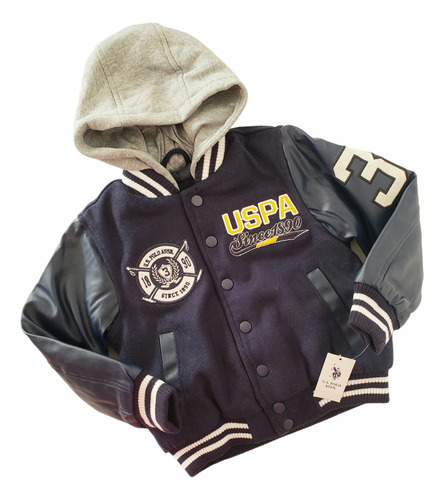 Campera Niño Polo Assn Azul Oscuro Talle 4 Años 