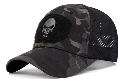 Gorra Cachucha Camionero Beisbol Malla Calavera Camuflaje