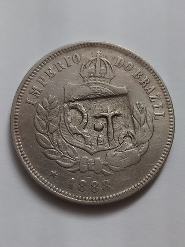 Moeda 200 Reis Império Ano 1888 C/carimbo Rj Lote 4089