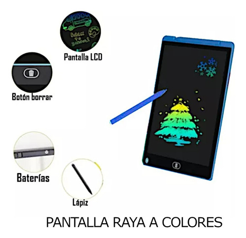 Tableta Lcd Pizarra Magica Dibujo Lapiz Borrado 12in 4 Pzas
