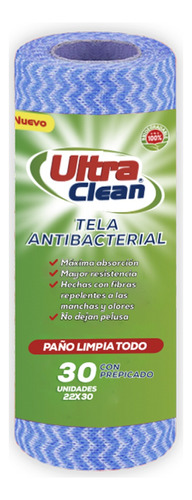 Tela Antibacterial Ultra Clean - Rollo Prepicado 30 Unidades