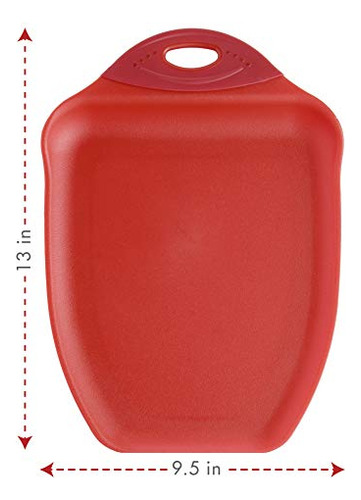 Tabla De Cortar Dexas Chop & Scoop, 9.5x13 Pulgadas, Rojo Sl