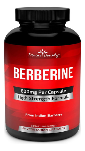 Berberina Pura Complex 600 Mg  Berberina Hcl 60 Capsulas 