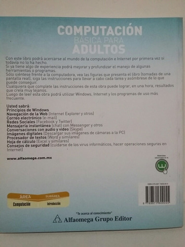 Computación Básica Para Adultos. Por Claudio Veloso. (Usado)