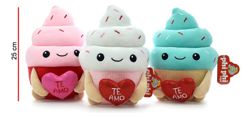 Peluche Helado Con Corazón Te Amo 25cm Phi Phi Toys 8184