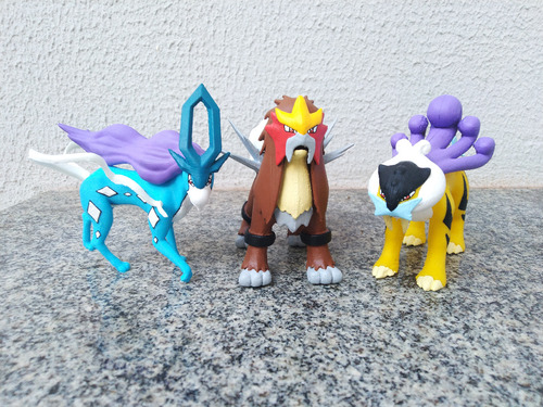 Cães Lendários Pokémon Entei Raikou E Suicune Impressão 3d