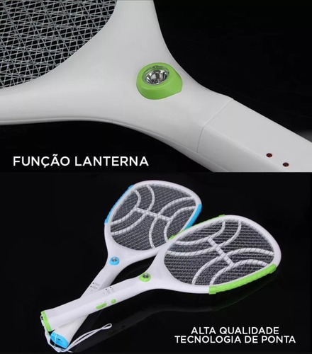 Raquete Elétrica Original Nsbao Com Lanterna Mata Mosquito