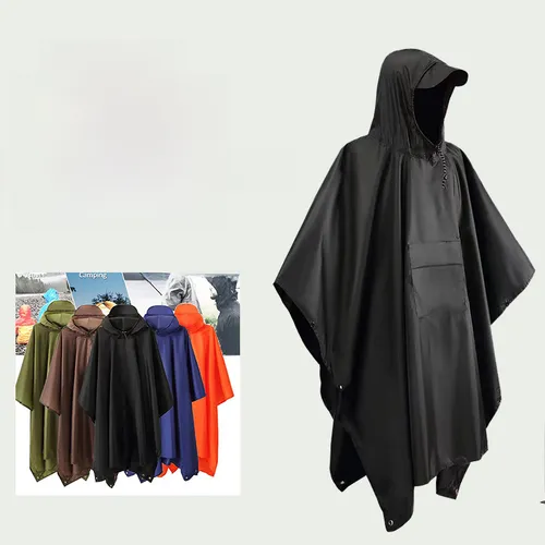 Poncho De Lluvia Portátil Multifuncional Con Capucha Para Ad
