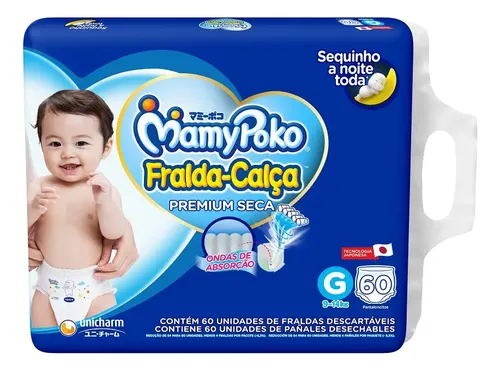 Fralda-Calça MamyPoko G 60 Unidades Super Absorvente e Respirável