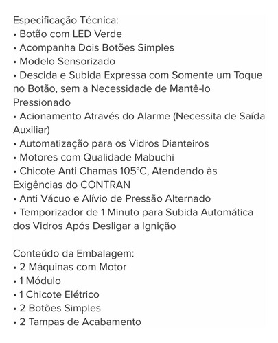 Imagem 5 de 5 de Conjunto Vidro Elétrico Gol Parati Saveiro Voyage G1 Sensor