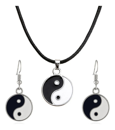 Collar + Aretes Estilo Yin Yang 