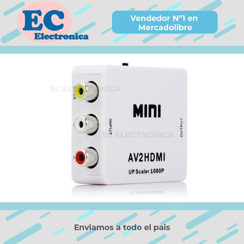 Convertidor Av A Hdmi Full Hd 1080p Adaptador Television Activo * Ideal Aparatos Viejos * Garantia