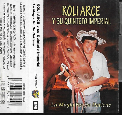 Koli Arce Album La Magia No Se Detiene Sello Emi Cassette