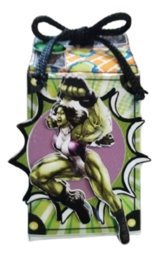 10 Cajitas Milk Box En 3d De She Hulk