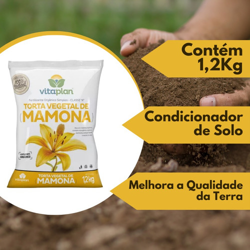 Torta De Mamona Fertilizante Orgânico 1,2kg
