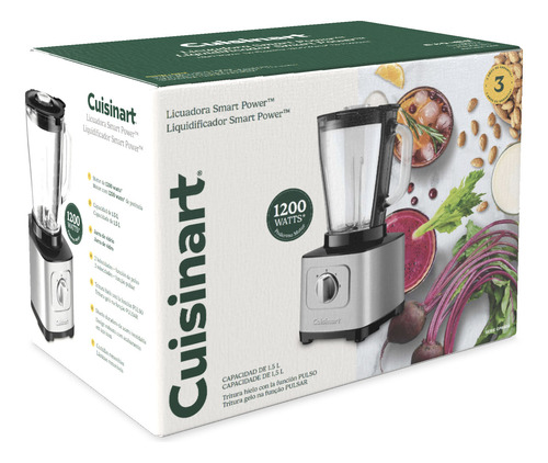 Licuadora Cuisinart 1.5l Smartpower 1200w Acero Inox, Vidrio