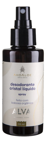 Desodorante Cristal Liquido Alva Spray Sem Aluminio Natural Fragrância Sem perfume