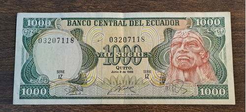 Ecuador Billete 1000 Sucres Junio 6 De 1988. Muy Bueno!!!!