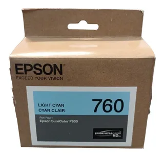 Cartucho De Tinta Epson 760 Light Cyan, Compatible Con P600