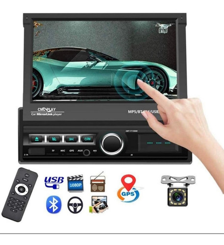 Radio Auto Pantalla Motorizada Retractil 1 Din Mirrorlink