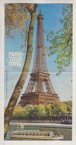 Antiguo Folleto Excursiones Paris Torre Eiffel Vintage Raro