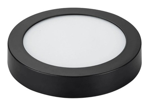 Panel Redondo Led Sobrepuesto Negro 12w