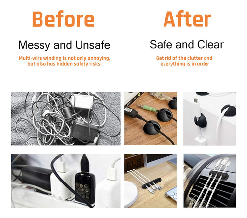 9 Clips Duraderos Para Cable,clips Organizador De Cables,