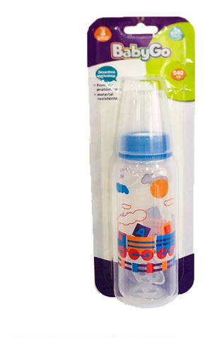 Mamadeira 240ml Azul Trenzinho Baby Go 02120