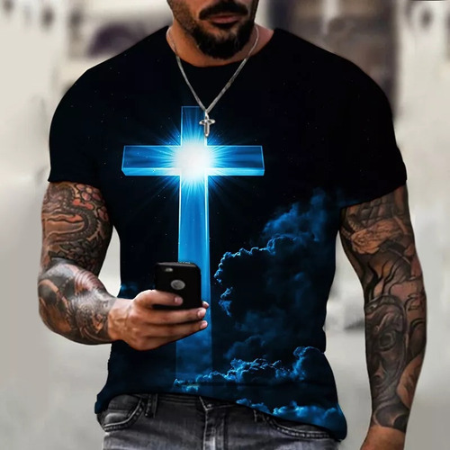 Bb Dios Religión Cristo Jesús Cruz Impresión 3d Playeras