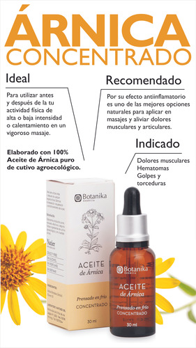 Aceite Árnica Botanika Golpes-contracturas 30ml Nutro