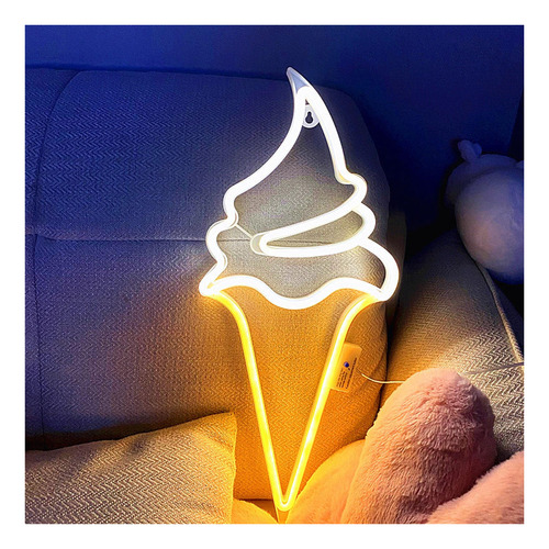 Big Ice Cream Led Luces De Neón 8 Modos De Luz Control
