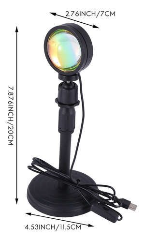 Lámpara Led Sunset Projection Atmosphere 4 En 1, Luz Nocturn