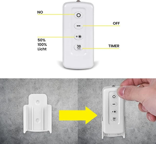 Set De 3 Luces Led Control Remoto Placard Alacena Emergencia Color Blanco