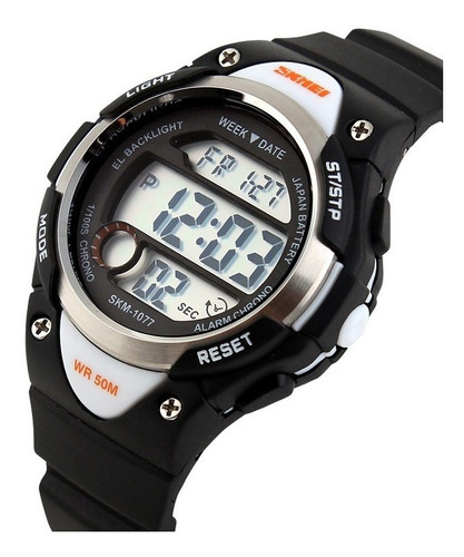 Reloj Skmei 1077 Niños Deportivo Sumergible Cronometro Negro