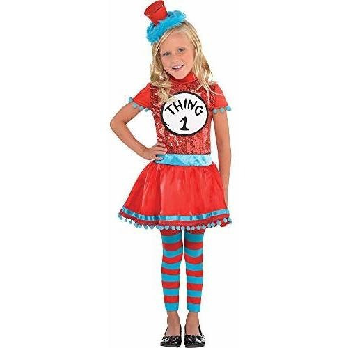 Costume Dr. Seuss Thing 1 & Thing 2 Para Niñas De 3-4 Años