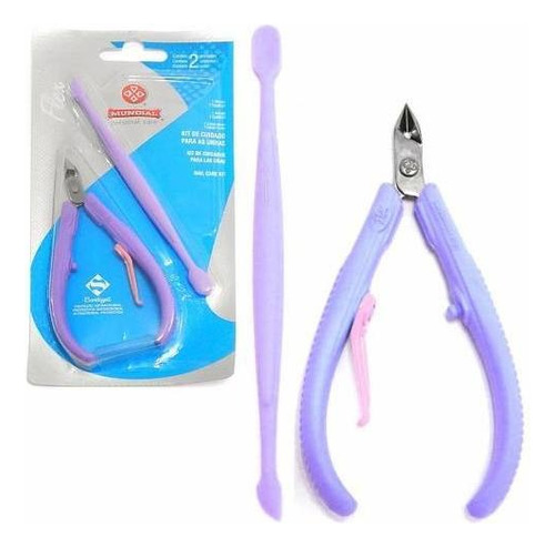 Kit Cuidado Uñas Mundial Personal Care Alicate + Espatula