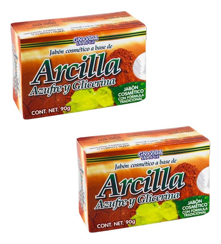 Gn+ Vida - Pack Con 2 Piezas Jabon Corporal De Arcilla