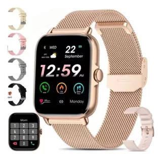 Relógio Smart Watch Feminino Luxo Pulseira Metal + Brindes