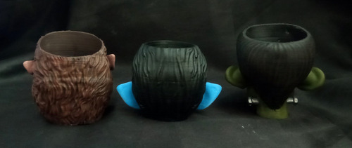 3 Macetas Monstruos- Dracula-frankenstein-hombre Lobo