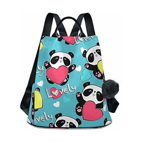 Alaza Animal Pandas Con Corazón Mochila Purse Con 5mnve